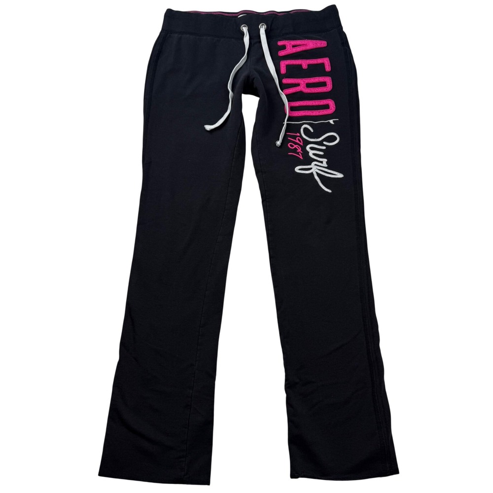 VTG Y2K Aeropostale AERO 1987 Puff Print Ultra Low Rise Sweatpants Medium